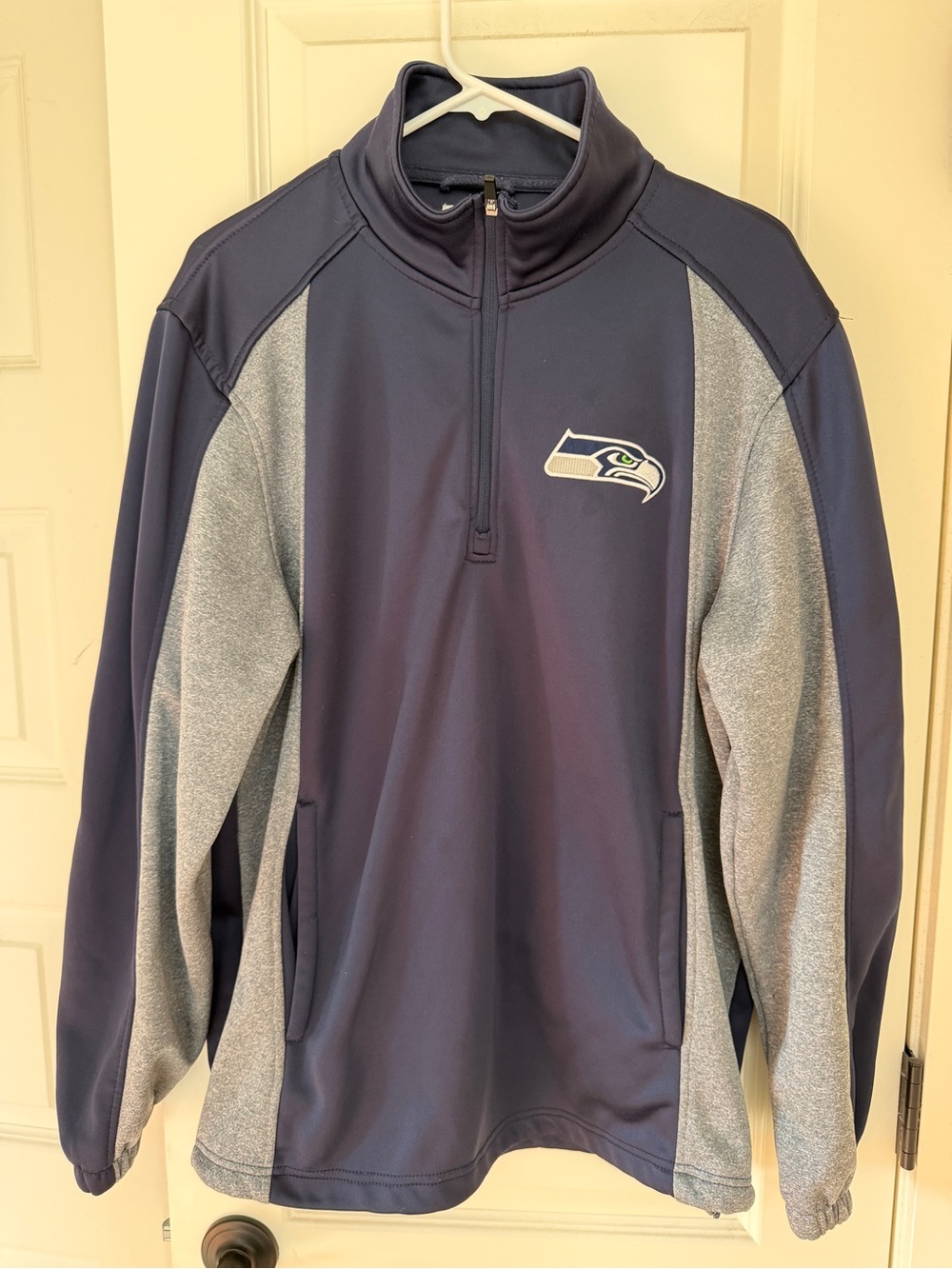 NFL Seattle Seahawks Navy and Gray Zip-Front Pullover